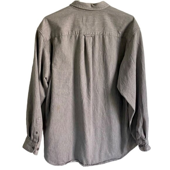 Eddie Bauer Long Sleeve Button Down Shirt Grey Cotton Men's Large - Picture 5 of 8